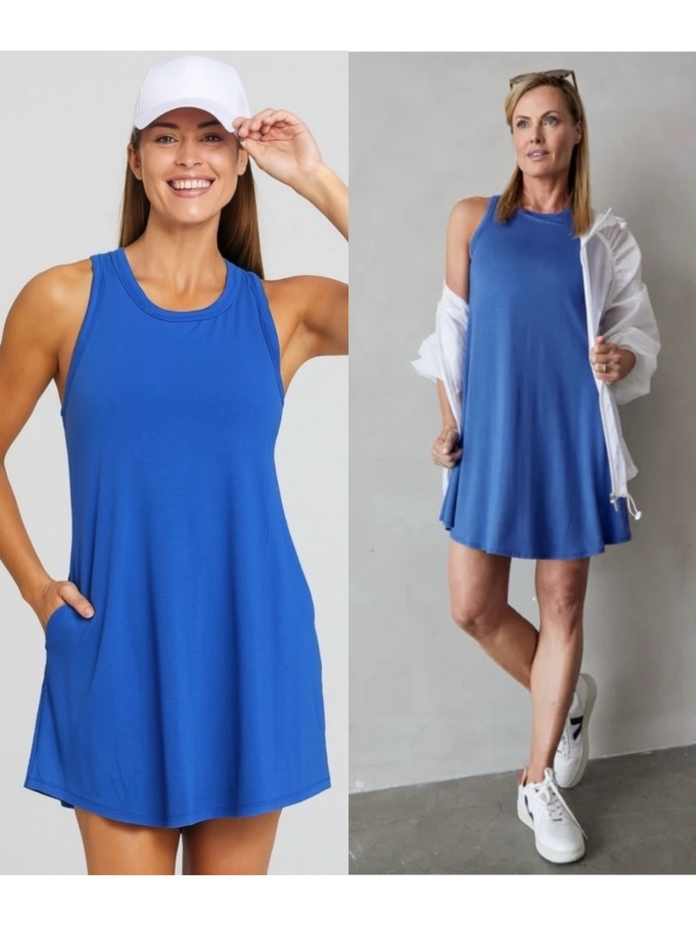 SheBird The Tunic Tank Bra Dress in Blue
